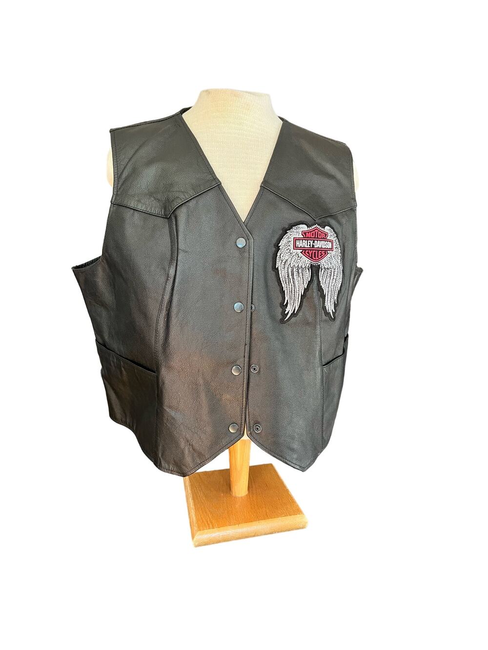 grey wolf collection leather vest size 5X